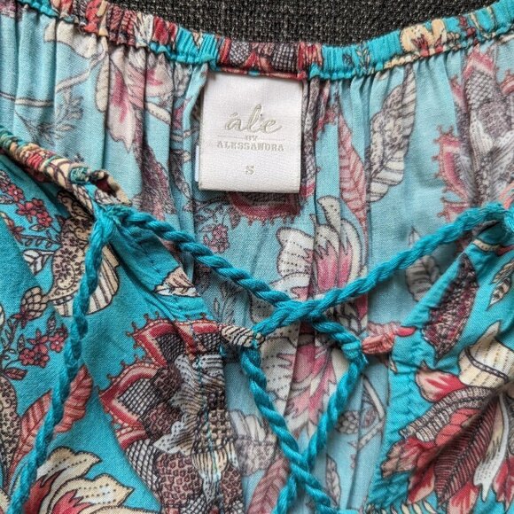 Ale by Alessandra Off The Shoulder Turquoise Floral Maxi Dress - Picture 3 of 10